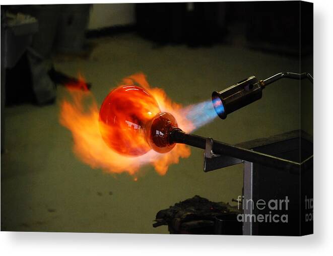 Blow Torch Canvas Print featuring the photograph Molten Glass by Joe Cashin