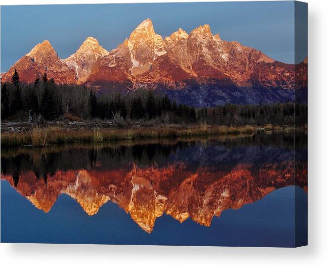 Grand Tetons Canvas Print featuring the photograph Morning Glory by Benjamin Yeager
