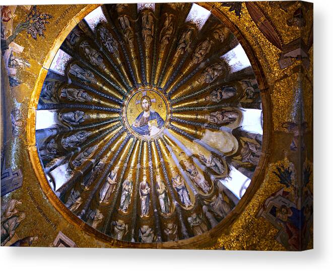 Christ Pantocrator Canvas Print featuring the photograph Mosaic of Christ Pantocrator by Stephen Stookey