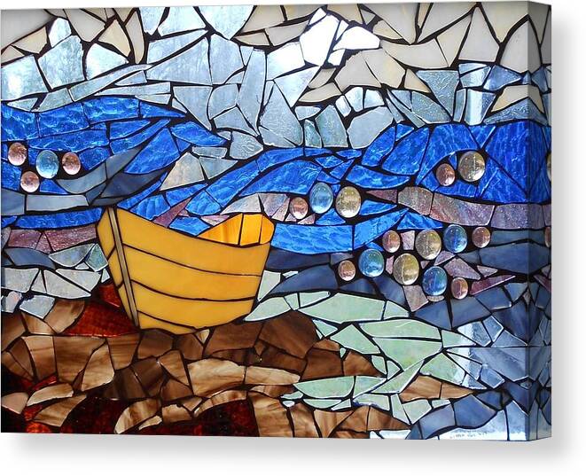 Dory Canvas Print featuring the glass art Mosaic Stained Glass - Dory by Catherine Van Der Woerd
