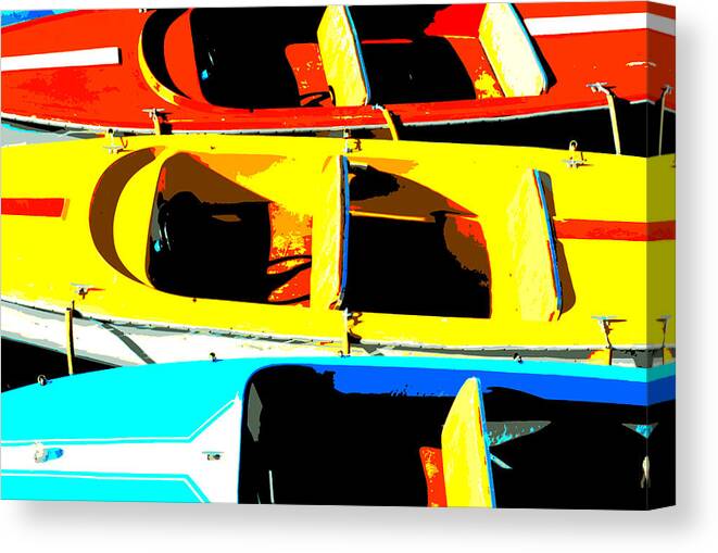 Jetty Canvas Print featuring the photograph Motor boarts by Chevy Fleet