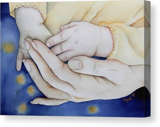 Hands Canvas Print featuring the painting My Blessing by Kelly Miyuki Kimura
