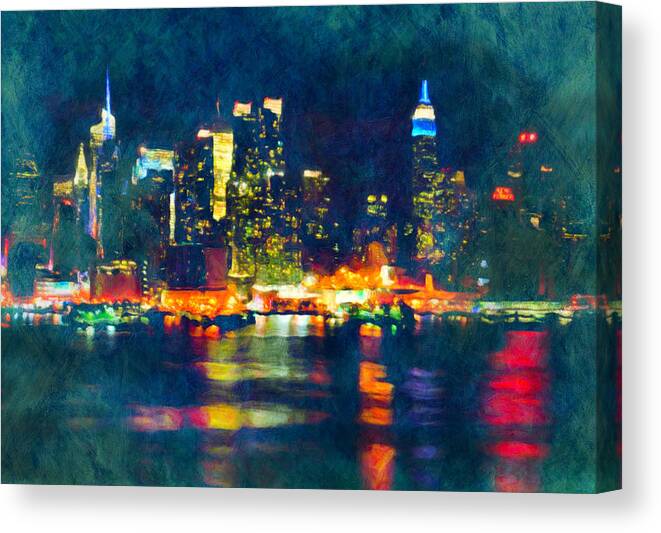 Abstract Canvas Print featuring the painting New York State Of Mind Abstract Realism by Georgiana Romanovna