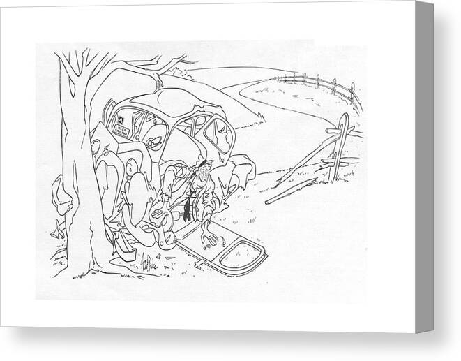 112939 Gpr George Price Canvas Print featuring the drawing New Yorker October 23rd, 1943 by George Price