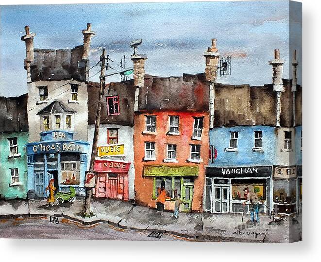 Ireland Canvas Print featuring the painting No Parking in Co Clare, Ireland by Val Byrne