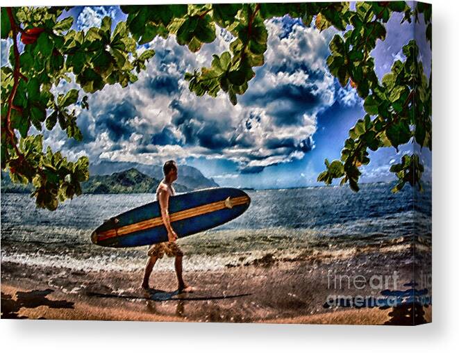 Palm Trees Canvas Print featuring the photograph North Shore Surfin' by Eye Olating Images