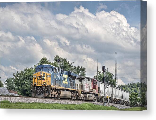 Csx Canvas Print featuring the photograph Northbound at Mortons Junction by Jim Pearson