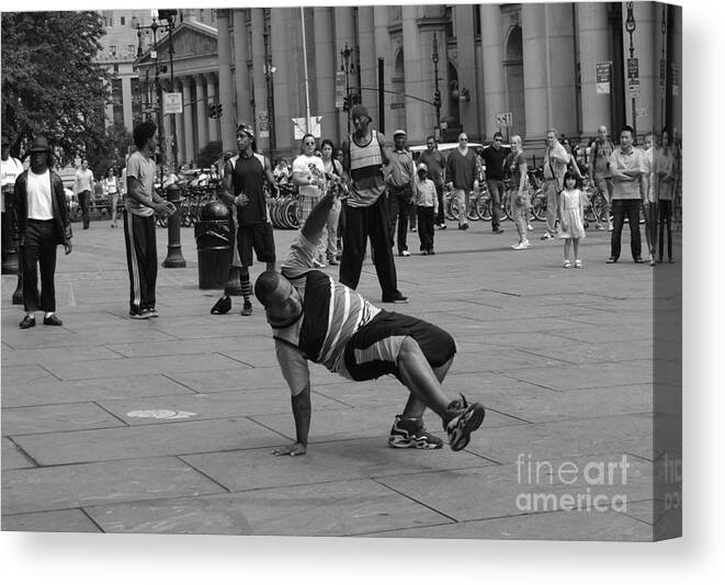 Ny Canvas Print featuring the photograph NY City Street Performer by Angela DeFrias