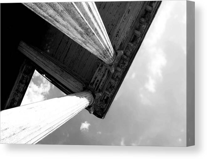 Landscape Canvas Print featuring the photograph Old Building Black and White by Morgan Carter