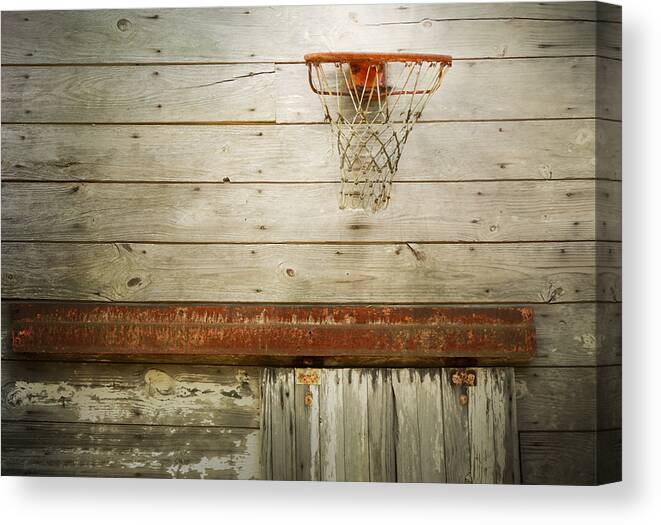 Basketball Goal Canvas Print featuring the photograph Old Goal by Steven Michael