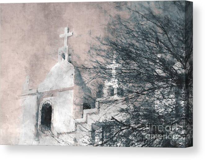 Church Canvas Print featuring the painting Old Guadalupe Church by Julie Lueders 