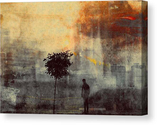 Texture Canvas Print featuring the photograph One Way (shadows) by Dalibor Davidovic