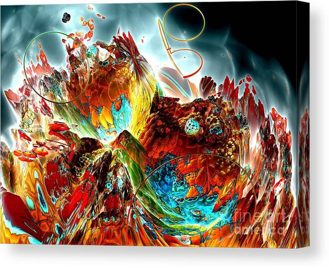 Fractal Art Canvas Print featuring the digital art Oniric - 2 by Bernard MICHEL