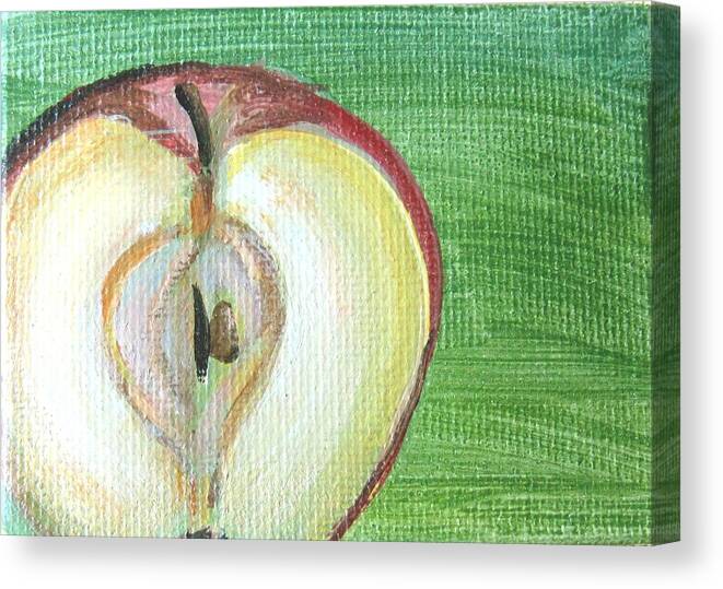 Apple Canvas Print featuring the painting Open Apple by Laurie Morgan
