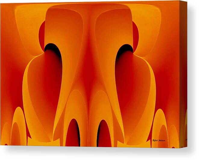 Mask Canvas Print featuring the mixed media Orange Mask by Rafael Salazar