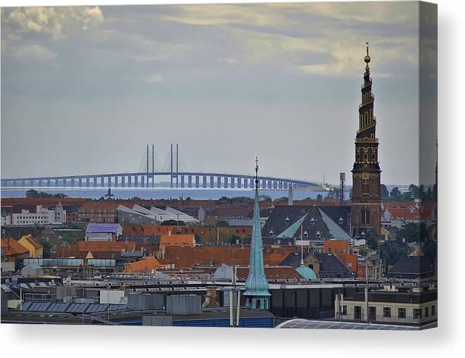 Copenhagen Canvas Print featuring the photograph Oresund Bridge by Steven Richman