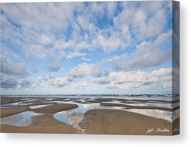 Beach Canvas Print featuring the photograph Pacific Ocean Beach at Low Tide by Jeff Goulden