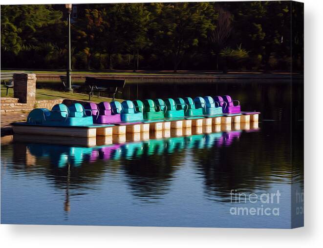 Rva Canvas Print featuring the digital art Paddle Boats by Kelvin Booker