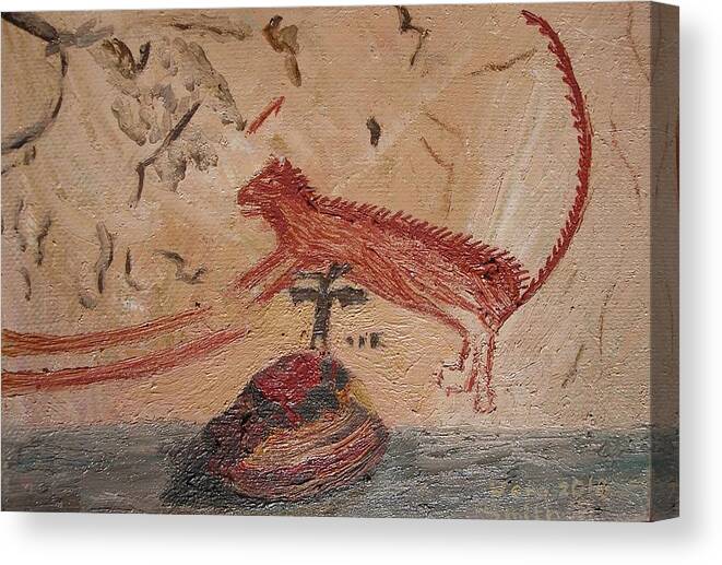 Panther Canvas Print featuring the painting Panther from Panther Cave by Vera Smith