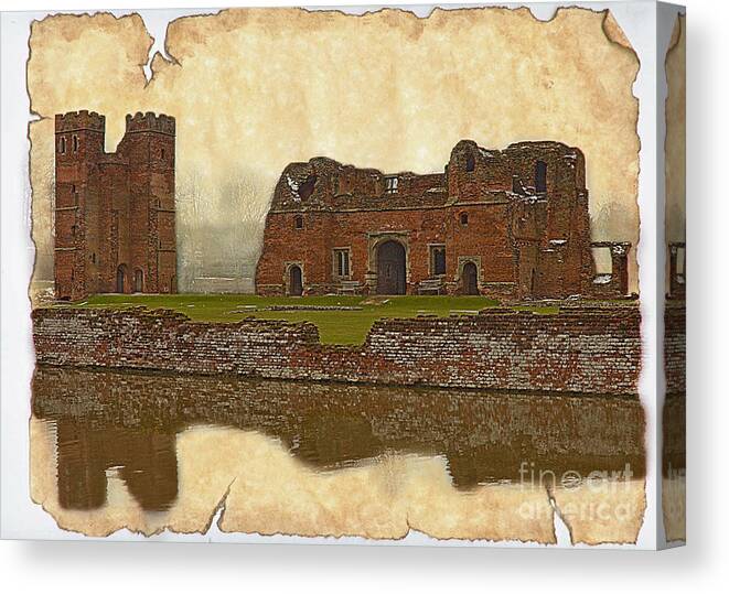 Linsey Williams Photography Canvas Print featuring the photograph Parchment Texture Kirby Muxloe Castle by Linsey Williams