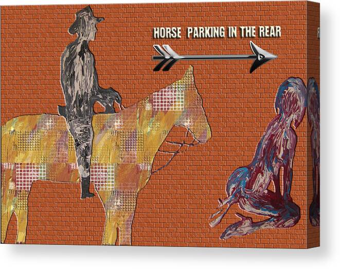 Horse Canvas Print featuring the painting Parking In The Rear by Robert Margetts