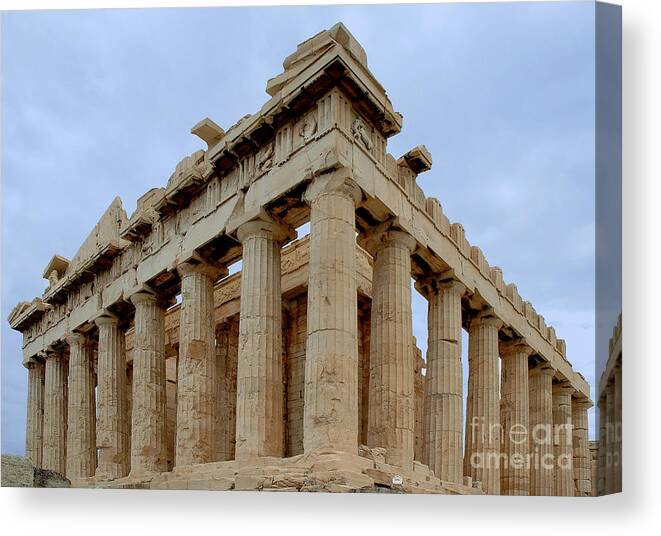 Parthenon Canvas Print featuring the photograph Parthenon Corner by Phil Cardamone