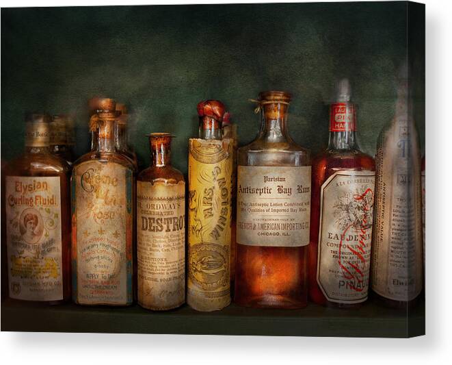 Hdr Canvas Print featuring the photograph Pharmacy - Daily Remedies by Mike Savad