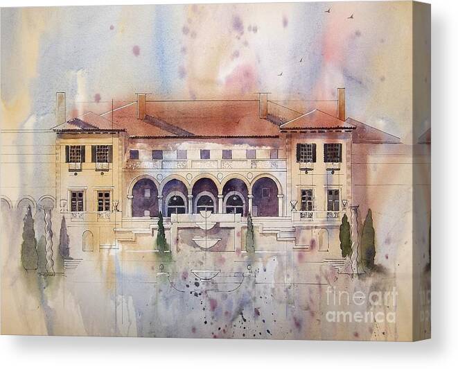 Museum Canvas Print featuring the painting Philbrook Museum Tulsa by Micheal Jones