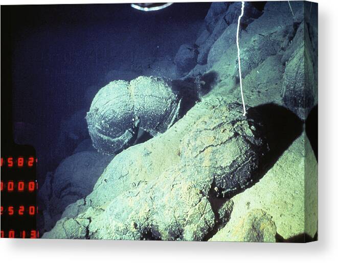 Rock Canvas Print featuring the photograph Pillow Lava by Dr Ken Macdonald/science Photo Library