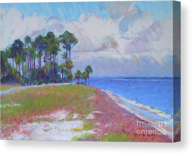 Dune Canvas Print featuring the painting Pine Island Beach by Candace Lovely