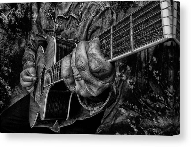 Blues Player Canvas Print featuring the photograph Playin The Blues by Kevin Cable