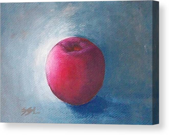 Still Life Canvas Print featuring the painting Plum by Jane See