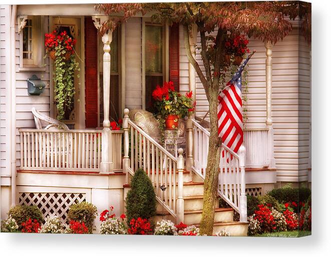 Savad Canvas Print featuring the photograph Porch - Americana by Mike Savad