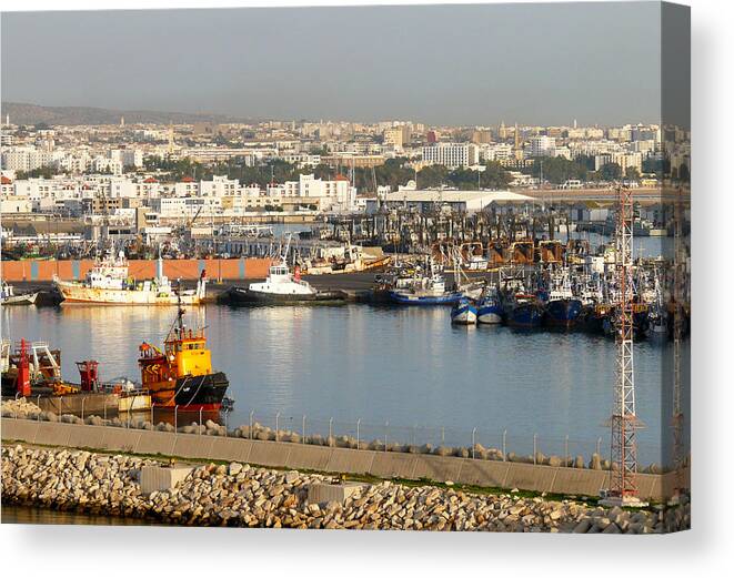 Agadir Canvas Print featuring the photograph Port of Agadir Morocco 1 by Tracy Winter