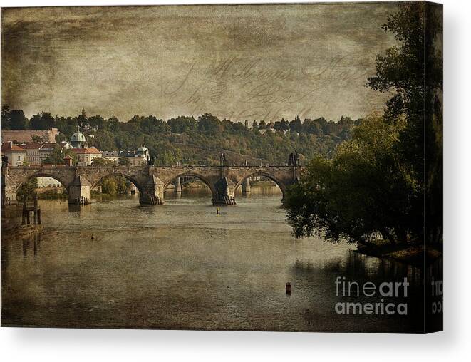 Photography Canvas Print featuring the photograph Postcard from Prague by Ivy Ho