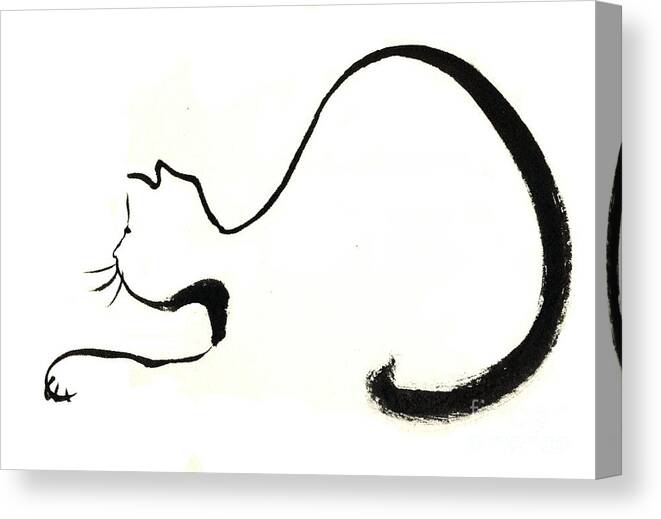 Zen-buddhist-style-painting Canvas Print featuring the painting Pounce by Ellen Miffitt