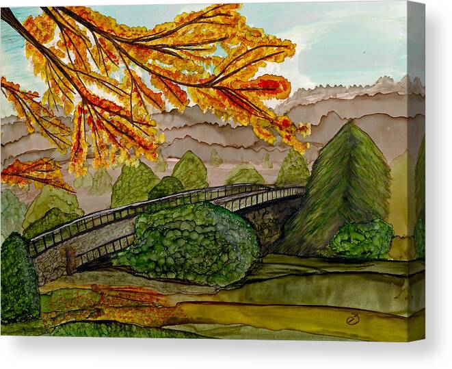 Mountains Canvas Print featuring the painting Pullen Park Perspectives by Eli Tynan