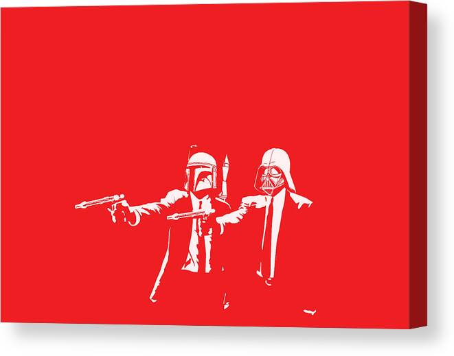 Star Wars Canvas Print featuring the digital art Pulp Wars by Patrick Charbonneau