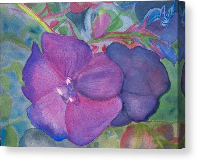 Flower Canvas Print featuring the painting Purple Princess by Charlotte Hickcox