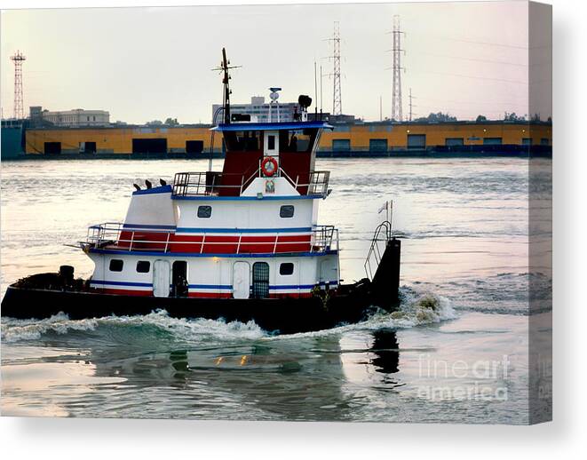 Pusher　Canvas　on　River　by　New　Canvas　Orleans　Pixels　Tug　Krutein　Print　Art　Wernher　the　Mighty　Canvas　Mississippi　Prints