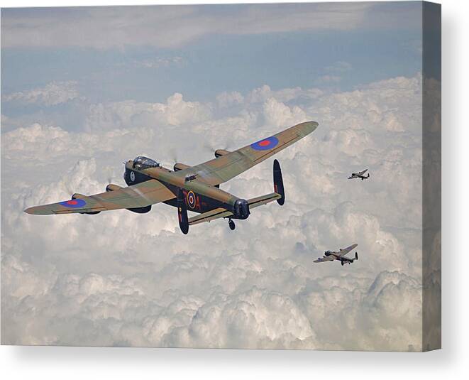 Aircraft Canvas Print featuring the photograph RAF Lancaster - Conclusion by Pat Speirs