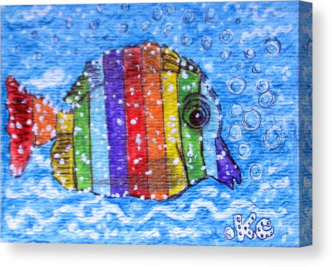 Fish Canvas Print featuring the painting Rainbow Fish by Kathy Marrs Chandler