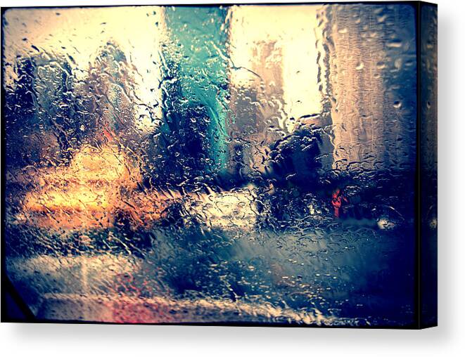  Canvas Print featuring the photograph Rainy abstract by Andrei SKY