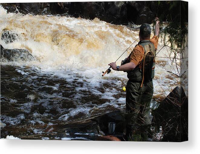 Waterfalls Canvas Print featuring the photograph Ready For A Day Of Fishing by Janice Adomeit