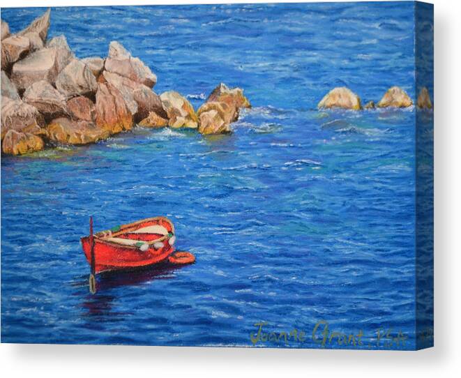 Boat Canvas Print featuring the painting Red Boat by Joanne Grant