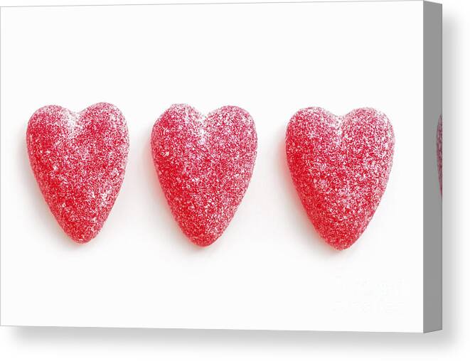 Heart Canvas Print featuring the photograph Red candy hearts by Elena Elisseeva