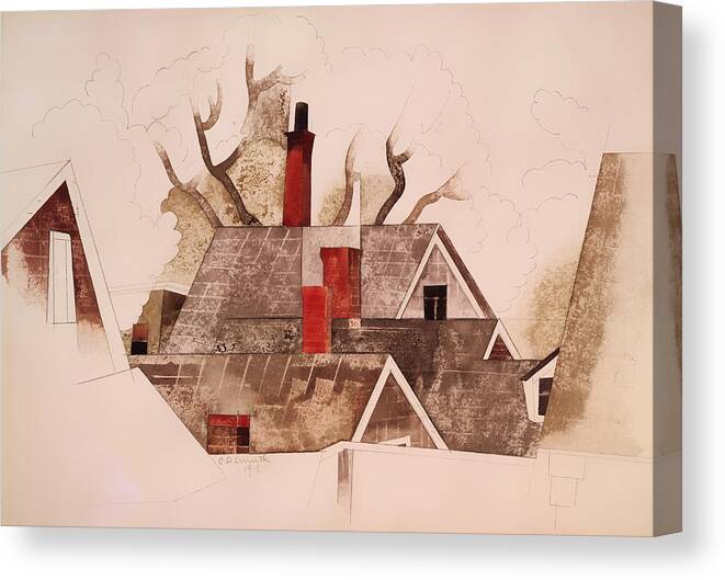 Painting Canvas Print featuring the painting Red Chimneys by Mountain Dreams