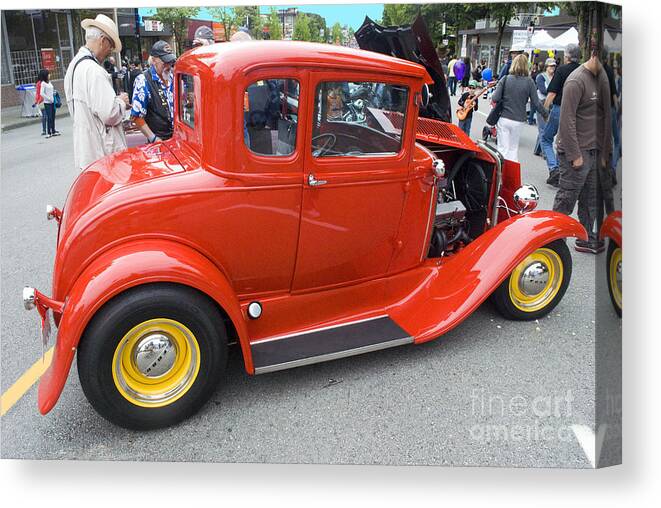Red Car Canvas Print featuring the photograph Red Ford Coupe by Bill Thomson