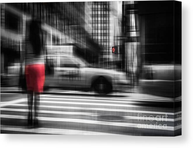 Nyc Canvas Print featuring the photograph RED by Hannes Cmarits