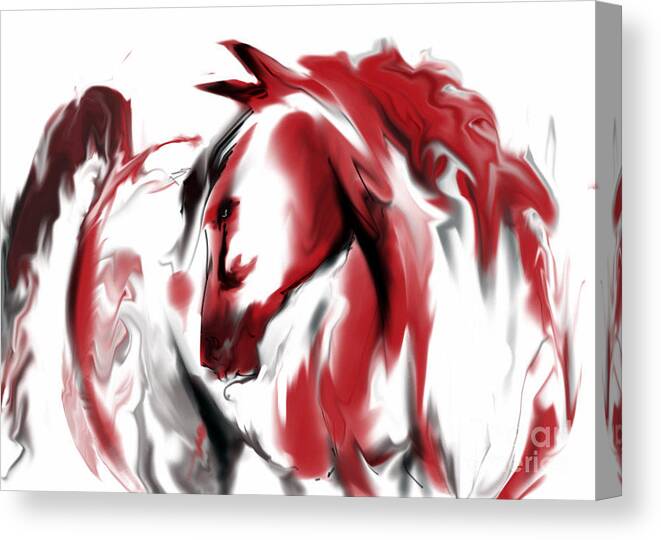 Horse Canvas Print featuring the digital art Red Horse by Jim Fronapfel